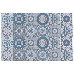Unique Bargains PVC Tile Stickers 5.91"x5.91" White Gray 24 Pcs - 1 of 4