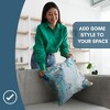 Americanflat 16"x16" Abstract Marble Design Throw Pillow with Premium Polyester - White and Blue - 4 of 4