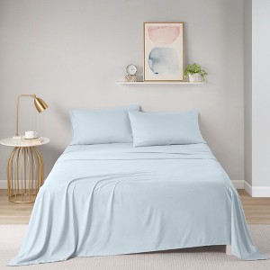 Elegant Smooth Solid Microfiber Sheet Set, All Season Bedding Set, Cozy Home Textile for Modern Bedroom Decor - 1 of 4