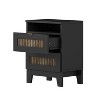 PAGED Night Stand Rustic Bedside Table Wooden Nightstand with 2 Storage Drawers and Open Shelf for Bedroom - 3 of 4