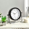 Aoibox Vintage Black Table Clock on Stand, Decorative Desk and Shelf Clock, Silent Non-Ticking for Living Room, Office, Bedroom - 2 of 4