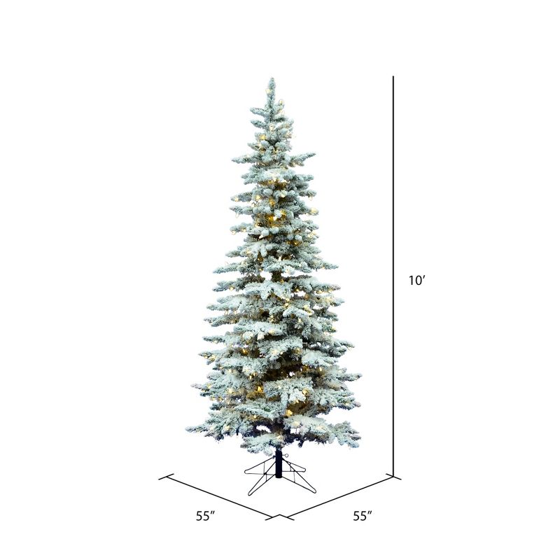 Vickerman Flocked Utica Fir Slim Artificial Christmas Tree, 3 of 7