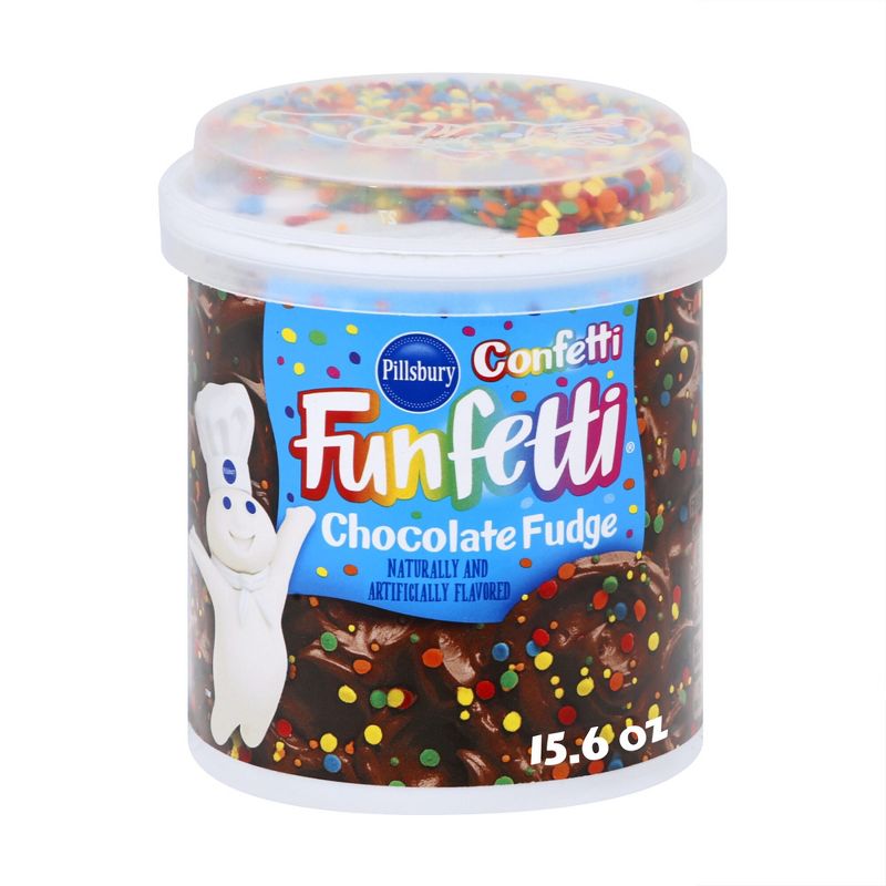 Pillsbury Funfetti Confetti Chocolate Fudge Frosting -  15.6oz, 1 of 8