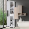 66.9 Inch Tall Narrow Bathroom Storage Cabinet, Adjustable Shelf Freestanding Water-Resistant Organizer for Small Bathroom - 2 of 4