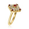 Ross-Simons 0.30 ct. t.w. Garnet and .10 ct. t.w. Diamond Vintage-Style Ring in 18kt Gold Over Sterling - 3 of 4