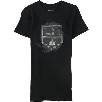 Reebok Womens Round-Stud Logo Graphic T-Shirt
