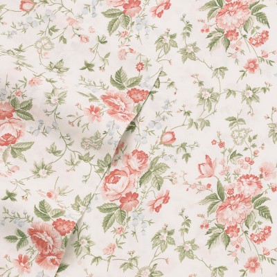 Lilian Blue Floral Cotton Queen Sheet Set