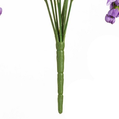 Lavender 19" Artificial Wisteria Bush with Green Leaves