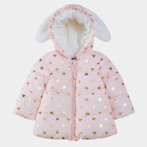 Rokka&Rolla Infant Toddler Girls' Fleece Puffer Jacket-Baby Warm Winter Coat - 1 of 4