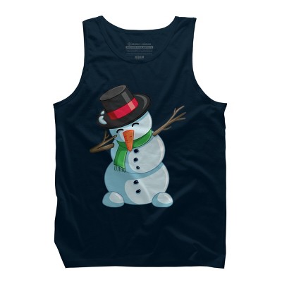 Men's Design By Humans Christmas Dabbing Snowman By GiftsIdeas Tank Top