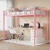 CuisinSmart Twin Size Loft Bed, Heavy Duty Metal Loft Bed Frame with Arched Guardrail and Safety Ladder, Space-Saving, No Box Spring Needed - 2 of 4