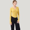 Anna-Kaci Active Women's Long Sleeve Henley Hoodie Activewear Top with Streamlined Fit and Lightweight Stretch Fabric - 2 of 4