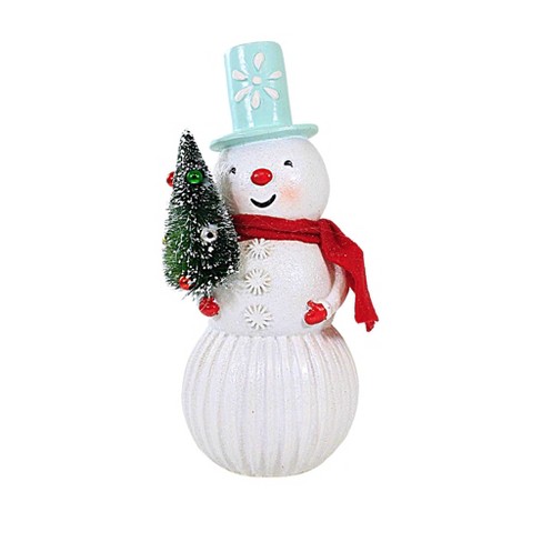 Ganz 8.0 Inch Whimsical Snowman Figurine Glistening Snow Snowman ...