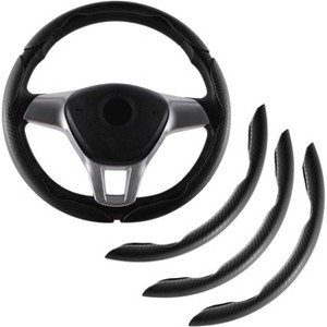 TruAIR 3pcs Carbon Fiber Steering Wheel Cover, Anti-Skid Universal Protector - 1 of 4