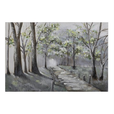 Yosemite Home Decor 'Lighted Path II' - 47"Wx32"H Wall Art on Canvas, Hand Painted with 3D accents - Multi-Color
