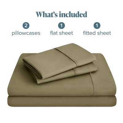 Olive Full-XL Microfiber Deep Pocket 4-Piece Sheet Set