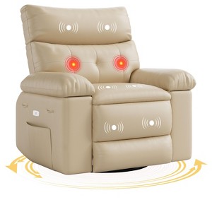 Oversized Recliner Sofa with Heat and Massage,360Swivel Lazy Boy Recliner Chair for Adult, Manual Rocking Chair with Remote Control for Living Room - 1 of 4