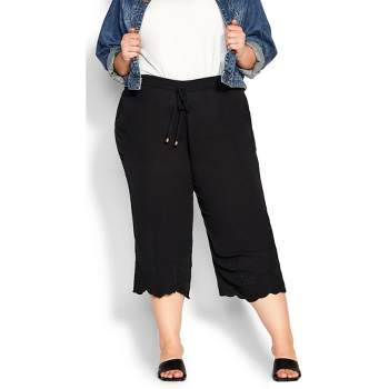 Jessica London Women's Plus Size Tummy Control Bi-stretch Bootcut Pant - 32  W, Black Pinstripe : Target