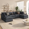 NicBex Modern 136.2" Sectional Sofa Modular U Shape Sofa Couch with 2 Removable Ottomans for Living Room Apartment - 3 of 4