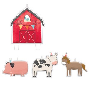 3 1/4" Amscan Barnyard Birthday Wax Candle Set - 4 Pc. - 1 of 1