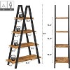 Hooseng 4-Tier Industrial Ladder Bookshelf, Narrow Ladder Shelf, Tall Standing Bookshelf,  A-Shaped Standing Bedroom Ladder Shelf - 4 of 4