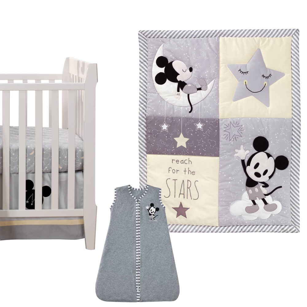Photos - Duvet Lambs & Ivy Disney Baby Nursery Crib Bedding Set - Mickey Mouse 4pc
