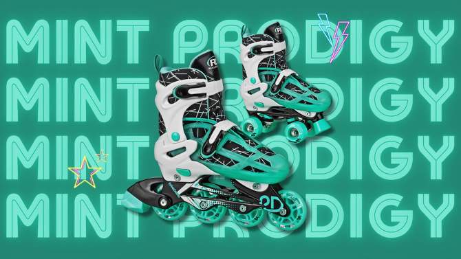Roller Derby Mint Prodigy Kids' Adjustable Inline-Quad Combo Skates - White/Mint Green, 2 of 6, play video