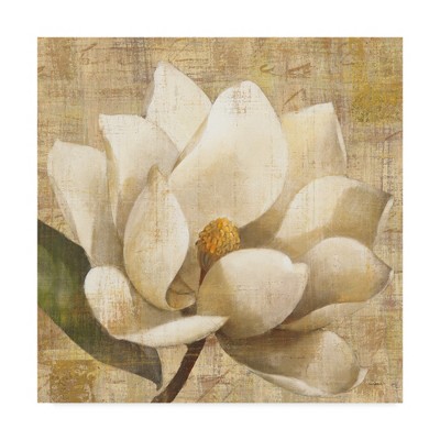 14" x 14" Multicolor Floral Canvas Art with Magnolia Blossom