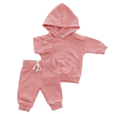 Organic Cotton Hoodie & Jogger Set | Pink | Charlie Lou Baby