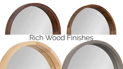 Hutton Arch Walnut Wood 20x30 Farmhouse Vanity Mirror