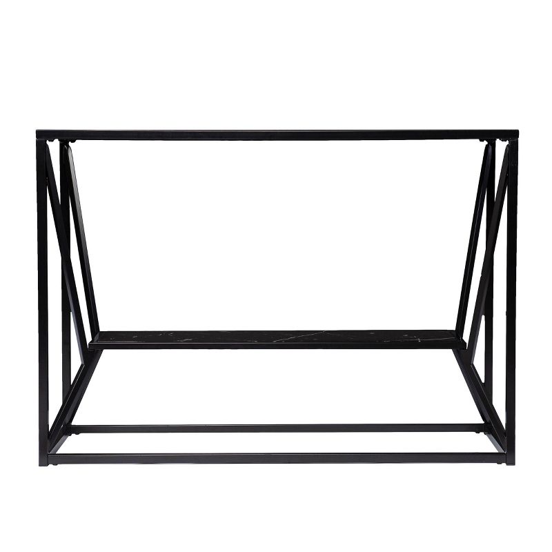 Finsfil Long Glass-Top Console Table Black - Aiden Lane, 4 of 11