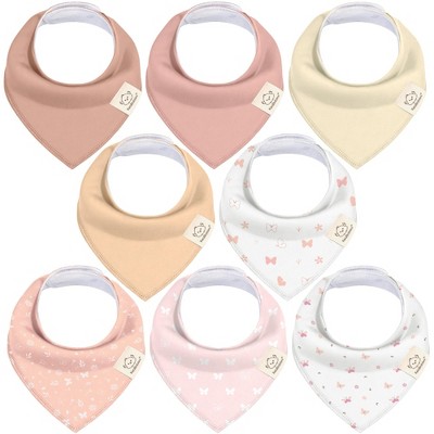 Image of 8pk Organic Baby Bandana Bibs, Baby Drool Bibs for Baby Boy, Girl, Baby Bibs for Infant, Newborn  (Butterflies)
