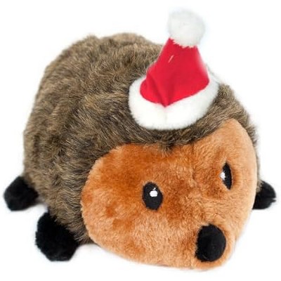 Zippy Paws - Holiday Hedgehog Plush Squeaky Dog Toy, Christmas Pet Gift - X-Large