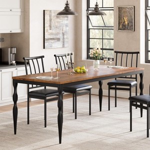 71 Inch Farmhouse Dining Table for 6-8 People, Rectangular Wood Kitchen Table with Heavy Duty Legs, for Dining Room Kitchen - 1 of 4