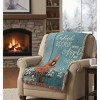 Tapestry Throw When a Cardinal Flowers – 50x60 inch Cotton by Manual Woodworkers and Weavers - 3 of 3