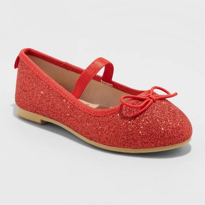 girls red slip on shoes