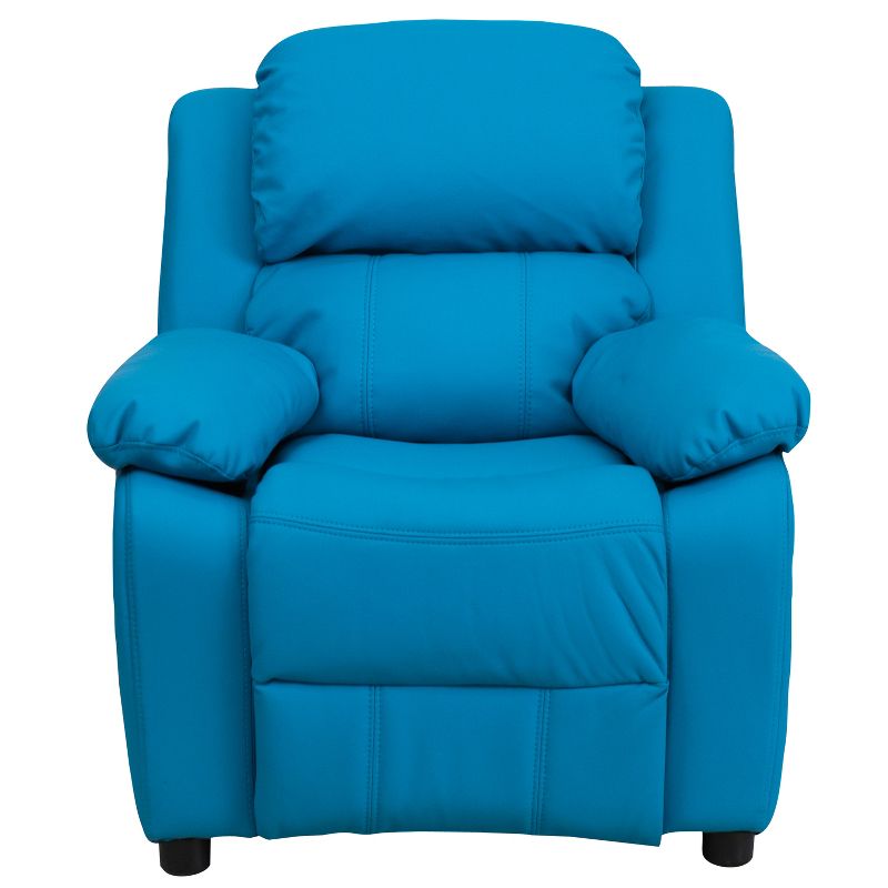 Emma and Oliver Deluxe Padded Contemporary Kids Recliner with Storage Arms, 3 of 13