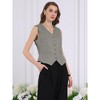 Hobemty Women's Striped Sleeveless Button Down V Neck Vintage Formal Vest - 2 of 4