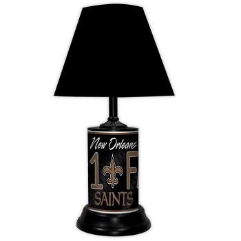 NFL 18-inch Desk/Table Lamp with Shade, #1 Fan with Team Logo, New Orleans Saints