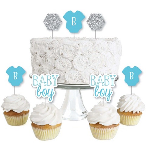 Big Dot Of Happiness Baby Boy Dessert Cupcake Toppers Baby Shower Clear Treat Picks Set Of 24 Target