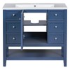 ChicFurnit 36 Inch Bathroom Vanity for Bathroom Vanity with Sink Combo One Cabinet and Six Drawers Solid Wood and MDF Board, Blue, 36"*18"*34.1" - 2 of 4