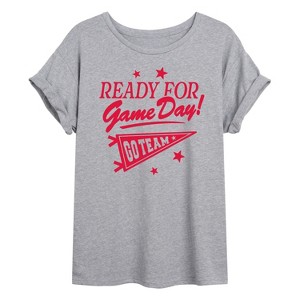 Women's - Instant Message - Ready For Game Day Oversized Graphic T-Shirt - 1 of 4