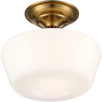 Soft Gold Opal Glass Globe Farmhouse Ceiling Light 20" x 9"