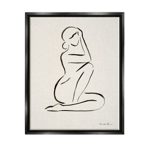 Stupell Industries Minimal Nude Woman Floating Frame Canvas Art - 1 of 4
