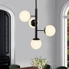 KAISITE 4-Light Mid-Century Modern Globe Chandelier Brass, 22.1-in Wide Milk Glass Vertical Pendant Light - 2 of 4