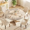 GustoWave 47'' Round Dining Table for 4-6, Farmhouse Circle Kitchen Table with Cross Pedestal Base - Kitchen, Dining Room, Apartment - 2 of 4