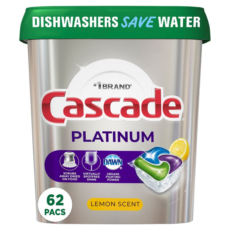 Cascade Lemon Scent Platinum ActionPacs Dishwasher Detergents, 1 of 19