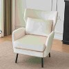 CAVINAS Velvet Accent Chair with Mid-Height Backrest,Upholstered Living Room Chairs with Metal Legs and Pillow,Reading Chairs for Living Room - 2 of 4