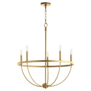 Quorum Lighting Tribute 5 - Light Chandelier in  Aged Brass - 1 of 3