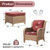Gymojoy Outdoor Patio Chair Table with Ottoman High Back Club Chair - 2 of 4